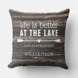 Leven is beter bij het meer Rustiek Kussen