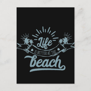 Leven is beter bij het strand briefkaart