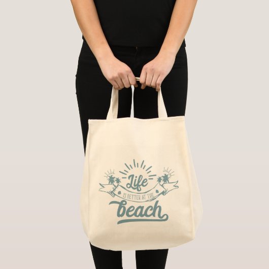 Leven is beter bij het strand tote bag (Voorkant (product))