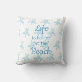 Leven is beter bij het strand Zeester Worp Kussen
