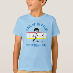 Leven Is Beter Cartoon IJshockey Speler T-shirt