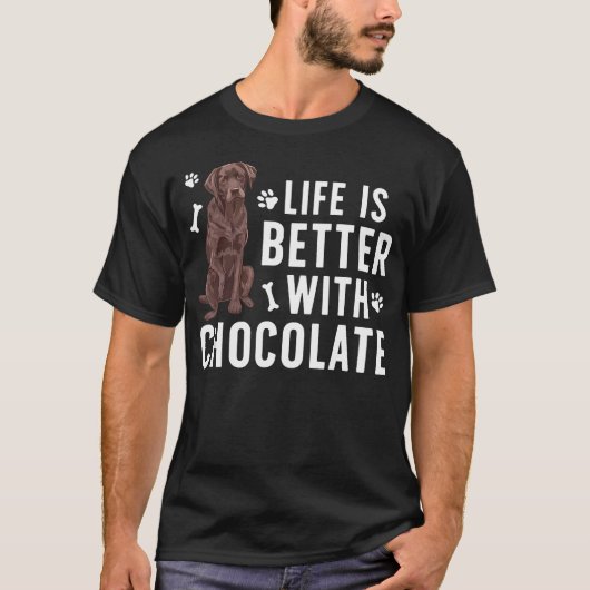 Leven Is Beter Chocolade Labrador Eigenaar Chocola T-shirt (Voorkant)