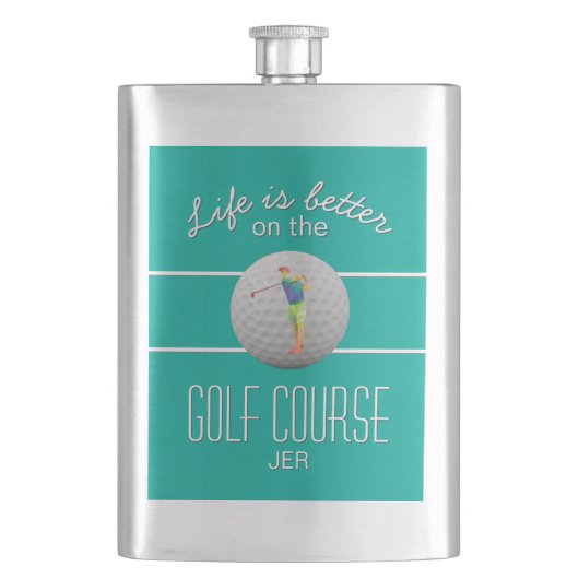 Leven is beter golf veelhoekige golfer initials tu flacon (Voorkant)