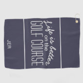 Leven is beter golfbaan cute sport pro blue golfhanddoek (Horizontaal)