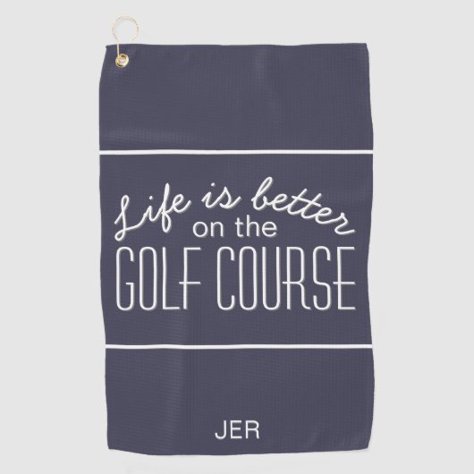 Leven is beter golfbaan cute sport pro blue golfhanddoek (Voorkant)