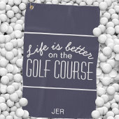 Leven is beter golfbaan cute sport pro blue golfhanddoek