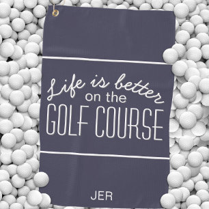 Leven is beter golfbaan cute sport pro blue golfhanddoek
