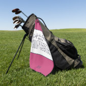 Leven is Beter Golfbaan Quote Heet Roze & Wit Golfhanddoek (Groen)