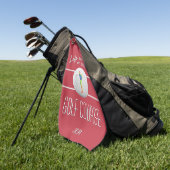 Leven is beter golfbal golfer initialen naam rood golfhanddoek (Groen)