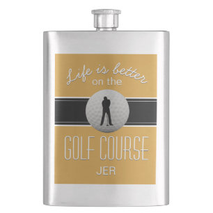 Leven is beter golfen met monogram gele zwart flacon