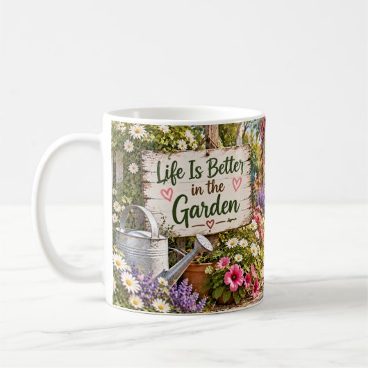 Leven is beter in de tuin mok (Links)