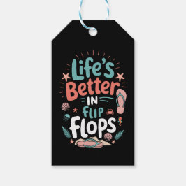 Leven is beter in teenslippers – Leuke tropische s Cadeaulabel