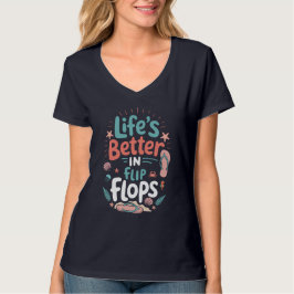 Leven is beter in teenslippers – Leuke tropische s T-shirt