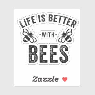 Leven is beter met bijen koele honingbij Dierenlie Sticker