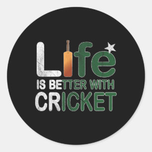 Leven is beter met cricket fan cadeau Pakistan Ronde Sticker