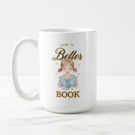 Leven is beter met een boek koffie/thee mok