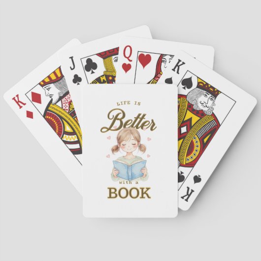 Leven is beter met een boek pokerkaarten set (Achterkant)