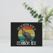Leven Is Beter Met Een Cornish Rex Briefkaart (Staand voorkant)