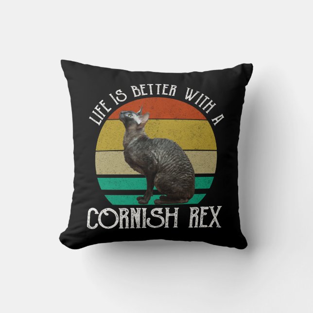 Leven Is Beter Met Een Cornish Rex Kussen (Voorkant)