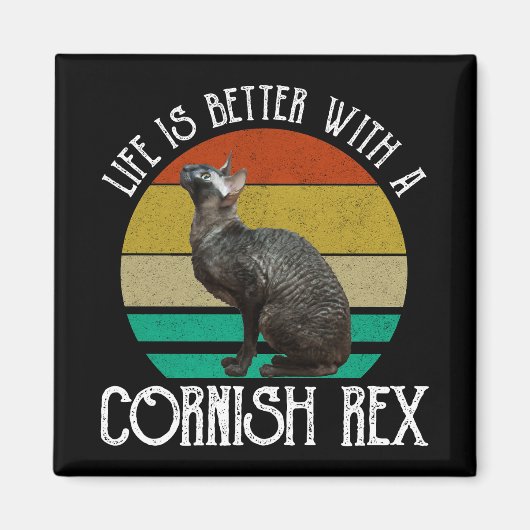 Leven Is Beter Met Een Cornish Rex Magneet (Voorkant)
