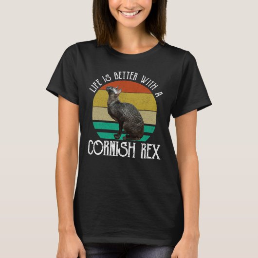 Leven Is Beter Met Een Cornish Rex T-shirt (Voorkant)