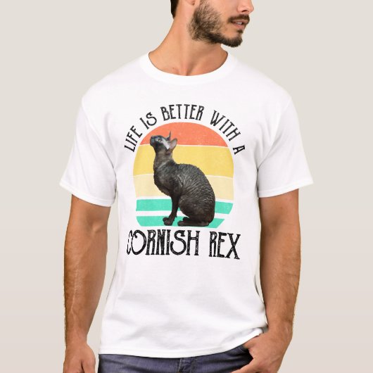 Leven Is Beter Met Een Cornish Rex T-shirt (Voorkant)