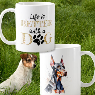 Leven is beter met een Dobermann-hond cadeau Koffiemok