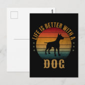 LEVEN IS BETER MET EEN DOG BRIEFKAART (Voorkant / Achterkant)