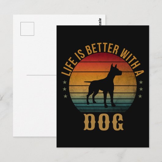 LEVEN IS BETER MET EEN DOG BRIEFKAART (Voorkant / Achterkant)