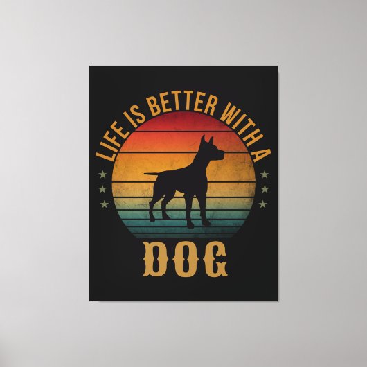 LEVEN IS BETER MET EEN DOG CANVAS AFDRUK (Voorkant)