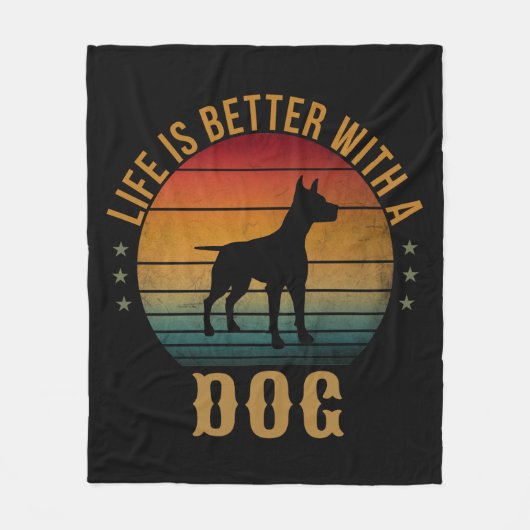 LEVEN IS BETER MET EEN DOG FLEECE DEKEN (Voorkant)