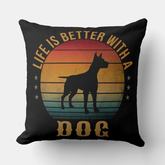 LEVEN IS BETER MET EEN DOG KUSSEN (Voorkant)
