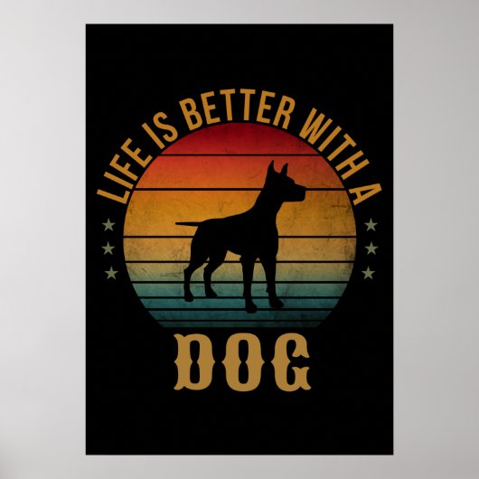 LEVEN IS BETER MET EEN DOG POSTER (Voorkant)