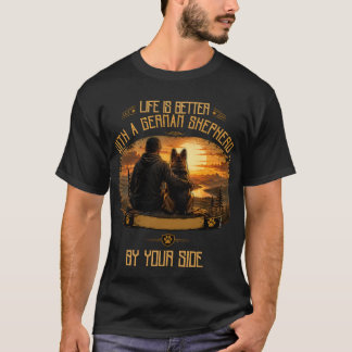 Leven is beter met een Duitse Herdershond Papa T-s T-shirt