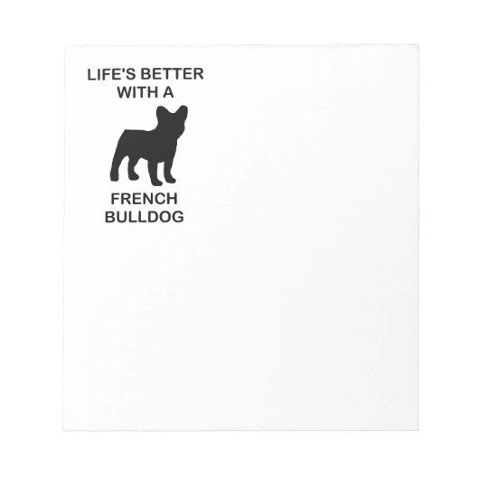 leven is beter met een Franse buldog Notitieblok (Voorkant)