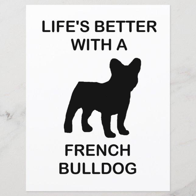 leven is beter met een Franse bulldog scrapbookpap (Voorkant)