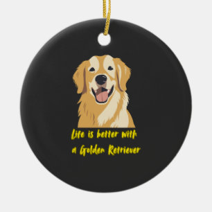 Leven is beter met een Golden Retriever � hondenli Keramisch Ornament