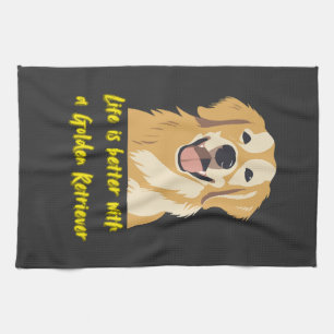 Leven is beter met een Golden Retriever � hondenli Theedoek