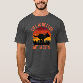 Leven is beter met een Hollandse Herdershond vinta T-shirt
