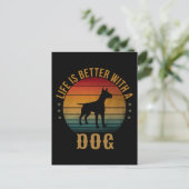 LEVEN IS BETER MET EEN HOND BRIEFKAART (Staand voorkant)
