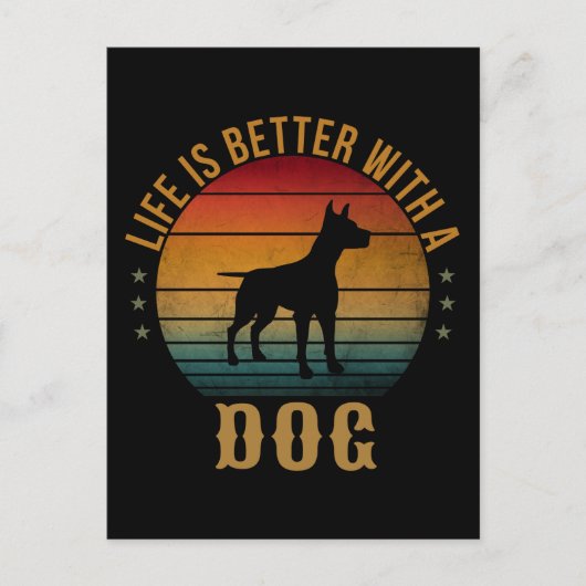 LEVEN IS BETER MET EEN HOND BRIEFKAART (Voorkant)