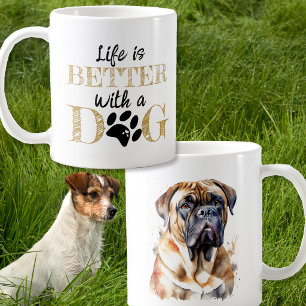 Leven is beter met een hond Bullmastiff cadeau Koffiemok