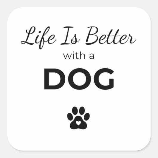 Leven is beter met een hond sticker (Voorkant)