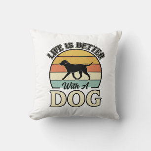 Leven is beter met een hond vintage shirt ontwerp_ kussen