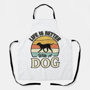Leven is beter met een hond vintage shirt ontwerp_ schort