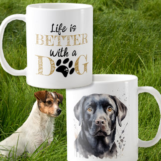 Leven is beter met een hond zwarte Labrador cadeau Koffiemok