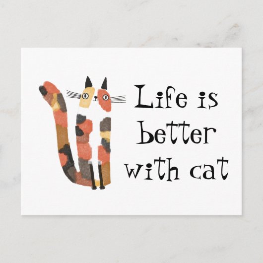 Leven is beter met een kat briefkaart (Voorkant)