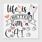 Leven is beter met een kat citaat slogan (Voorkant)