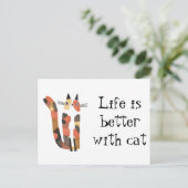 Leven is beter met een kat feestdagenkaart (Staand voorkant)