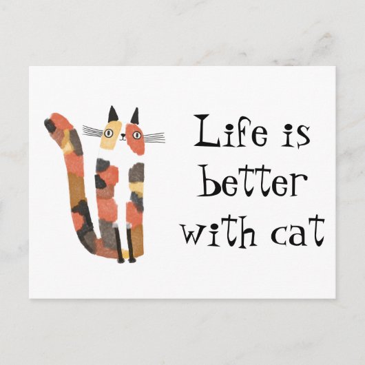 Leven is beter met een kat feestdagenkaart (Voorkant)